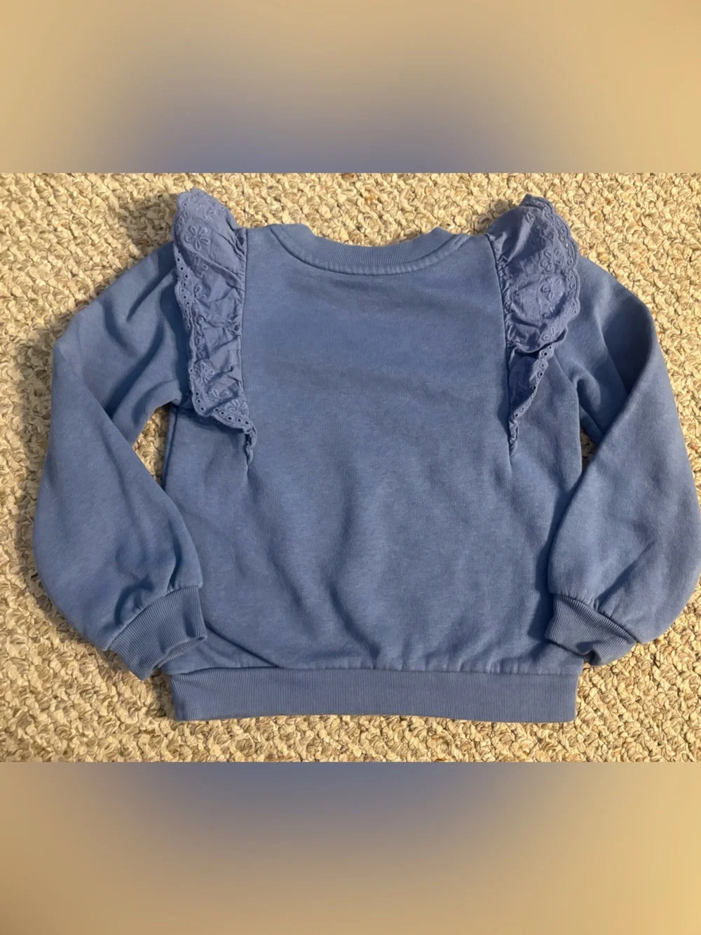 GAP Kids Dusty Blue Lace-Trim Shoulder Sweatshirt, Size 5T